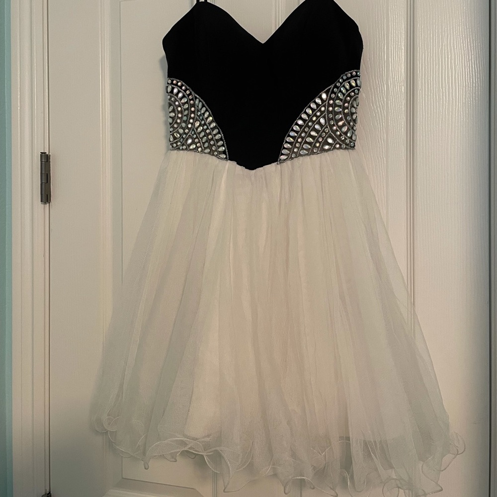 a formal mini dress